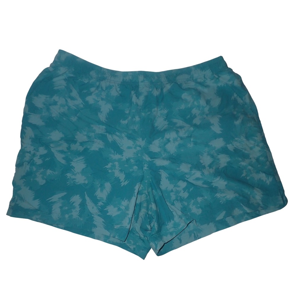 Columbia Hiking Trail Shorts Women XL Blue Aqua Nylon Elastic Waist 5"‎